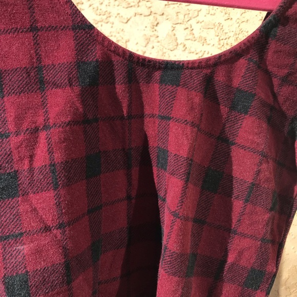 Red Plaid Crop Top - Picture 2 of 5